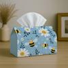 1pc Cute Cartoon Insect Nature Tissue Box-Bee Daisy Floral Blue,Durable Napkin Organizer for Car,Kitchen,Dining,Home Decor-Decorative Tabletop Party T