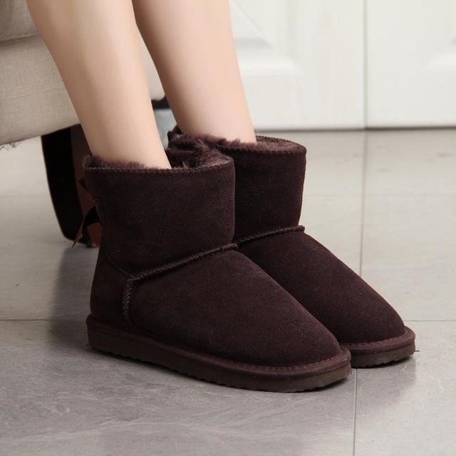 

Новые модные женские теплые зимние ботинки, зимние ботинки, женские ботинки из натуральной яловой кожи, ботильоны, обувь на меху, размер 34-43 41 шоколадный