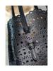 2024 French Casual Genuine Cowhide Hollow Shoulder Crossbody Handbag