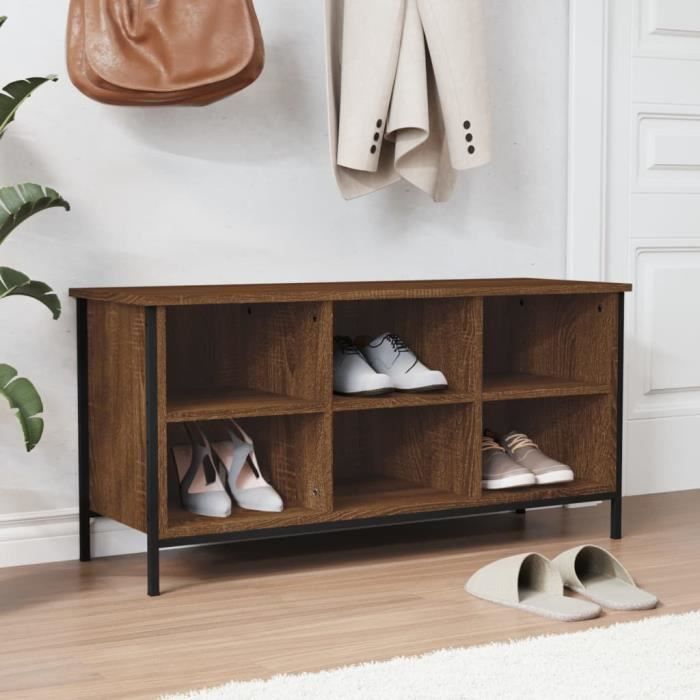 VidaXL Shoe Cabinet Brown Oak 100x35x50cm Engineered Wood 831842