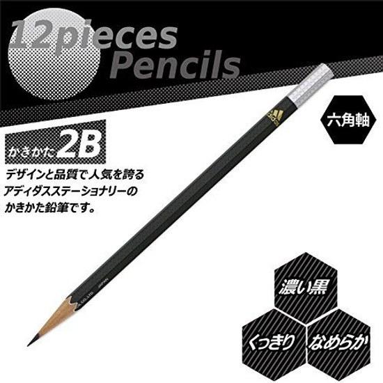 Mitsubishi Pencil Adidas Uni Writing AI04 2B Hexagonal Shaft Black Gold 1 Dozen K56012B