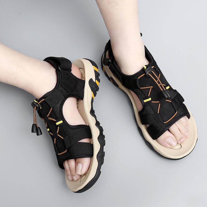 Sandals Men's Trendy Outdoor Sports Leather Casual Shoes Slippers 2025 New Summer Versatile Breathable Men's Beach Shoes