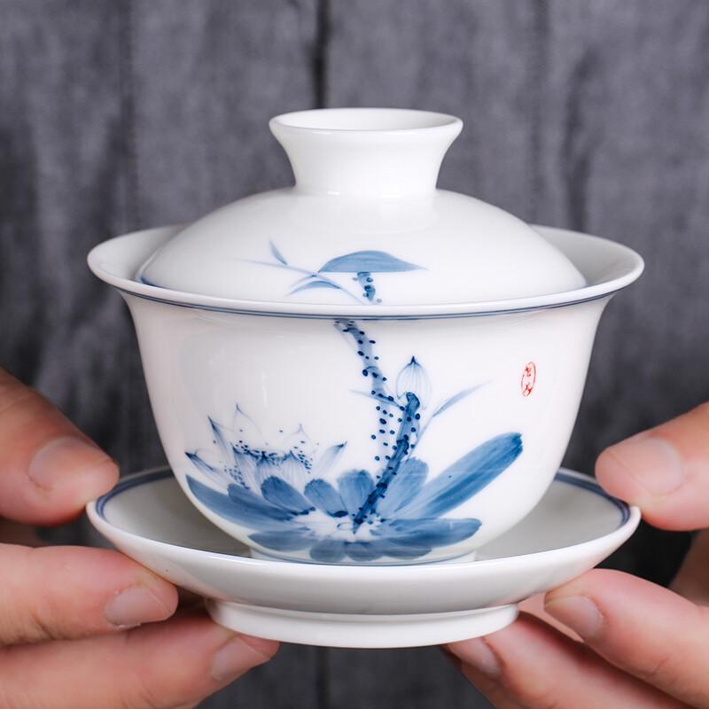 MULTIPOTENT Hand-painted Thin Porcelain SanCai Gaiwan