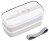 OSK Antibacterial Bento Hinoki Nopura with and Lunch Made In (OSK) Two-Tier Box, 330ml/320ml, White, (HKP) No. 3, Chopsticks, Divider, Belt, Japan,