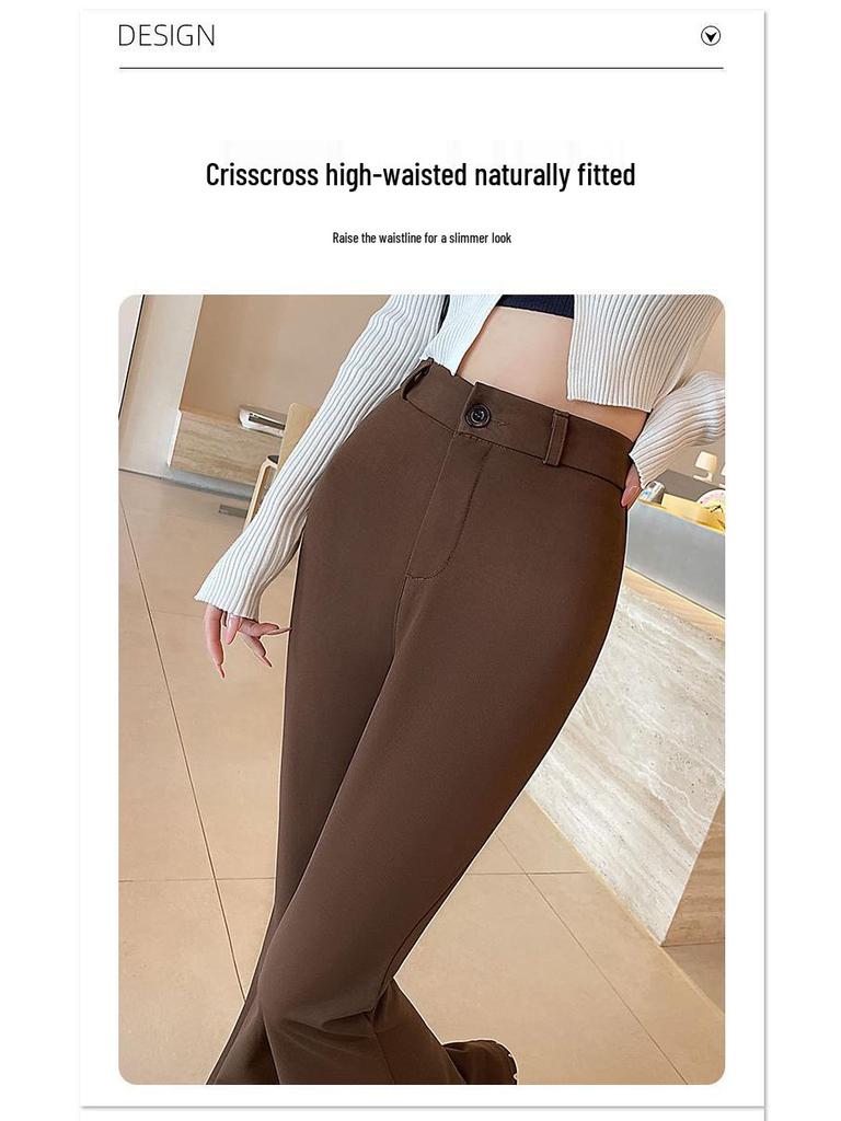Women's High Waist Black Flare Suit Pants