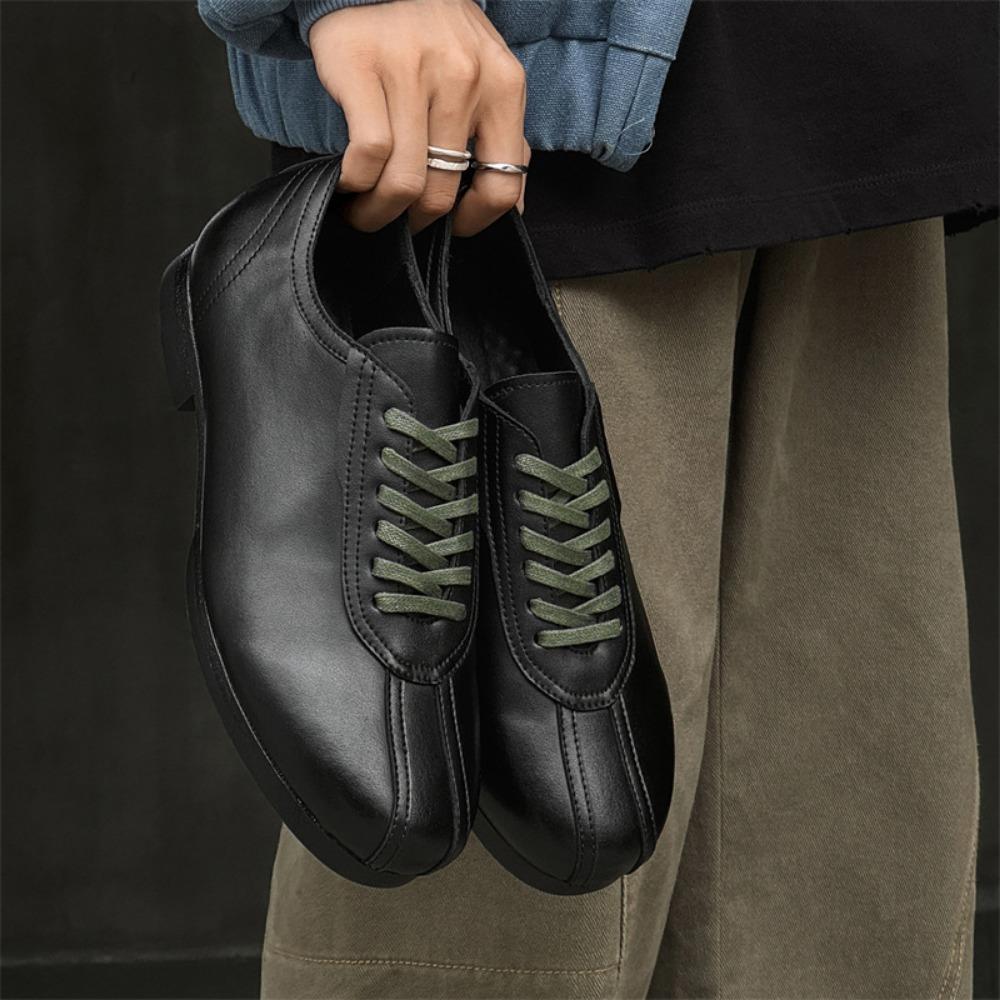 Pánská ležérní obuv Pánská ležérní kožená obuv Módní retro šněrovací kožená obuv Značkové mokasíny pro muže Luxusní Zapatos Para Hombre