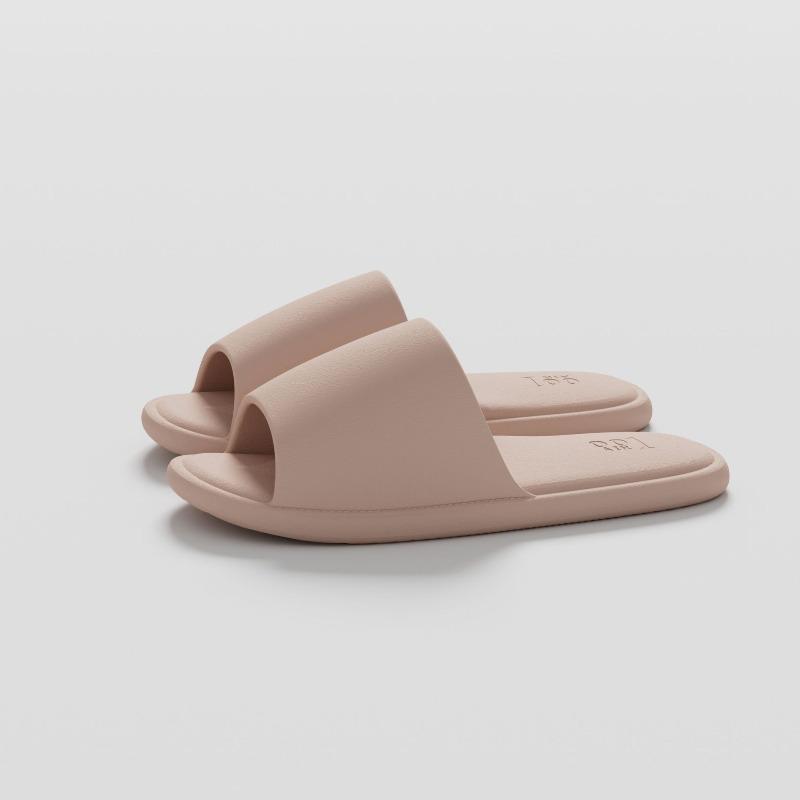 Home cool slippers women's summer indoor floor light and silent silent simple couple one-word slippers men