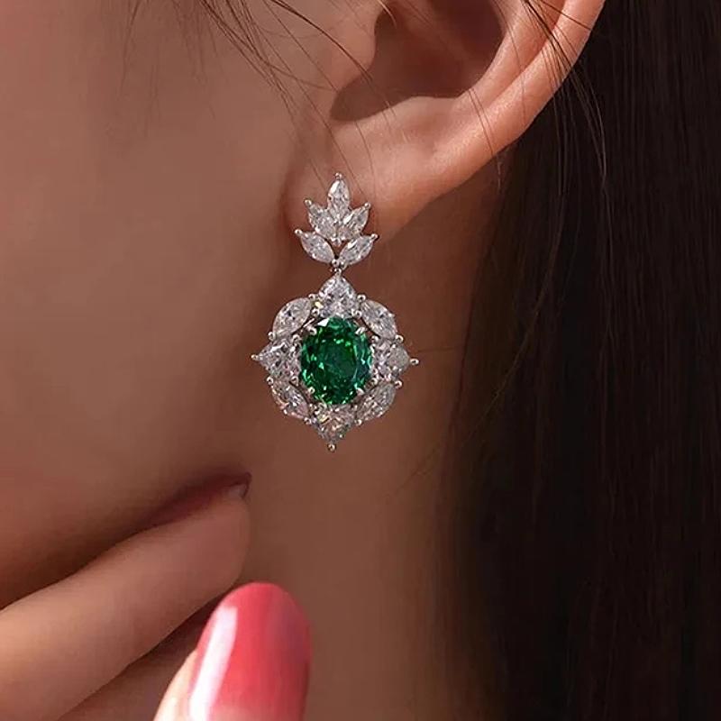 

CAOSHI Delicate Luxury Bright Zirconia Pendant Earrings for Women Noble Lady Engagement Ceremony Accessories Chic Zircon Gift