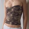 European and American sexy babes retro YK striped tube top T-shirt women's suspender vest short shirt off-the-shoulder sleeveless top