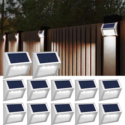 Solarne lampy pokładowe Lampy ogrodzeniowe Zewnętrzne lampy schodowe Wodoodporne lampy solarne na poręcze Schody Stopień Ogrodzenie Podwórko Patio i Ścieżka