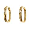 Light Luxury Square Zircon Geometric Ear Cuffs Simple Metal Circle Earrings Minimalist Summer Jewelry