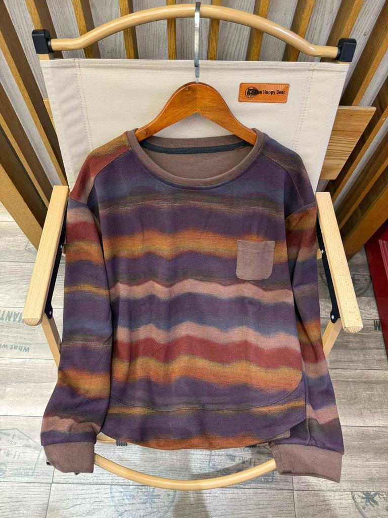2026 Spring Artistic Printed Round Neck Loose Casual Women's Sweatshirt