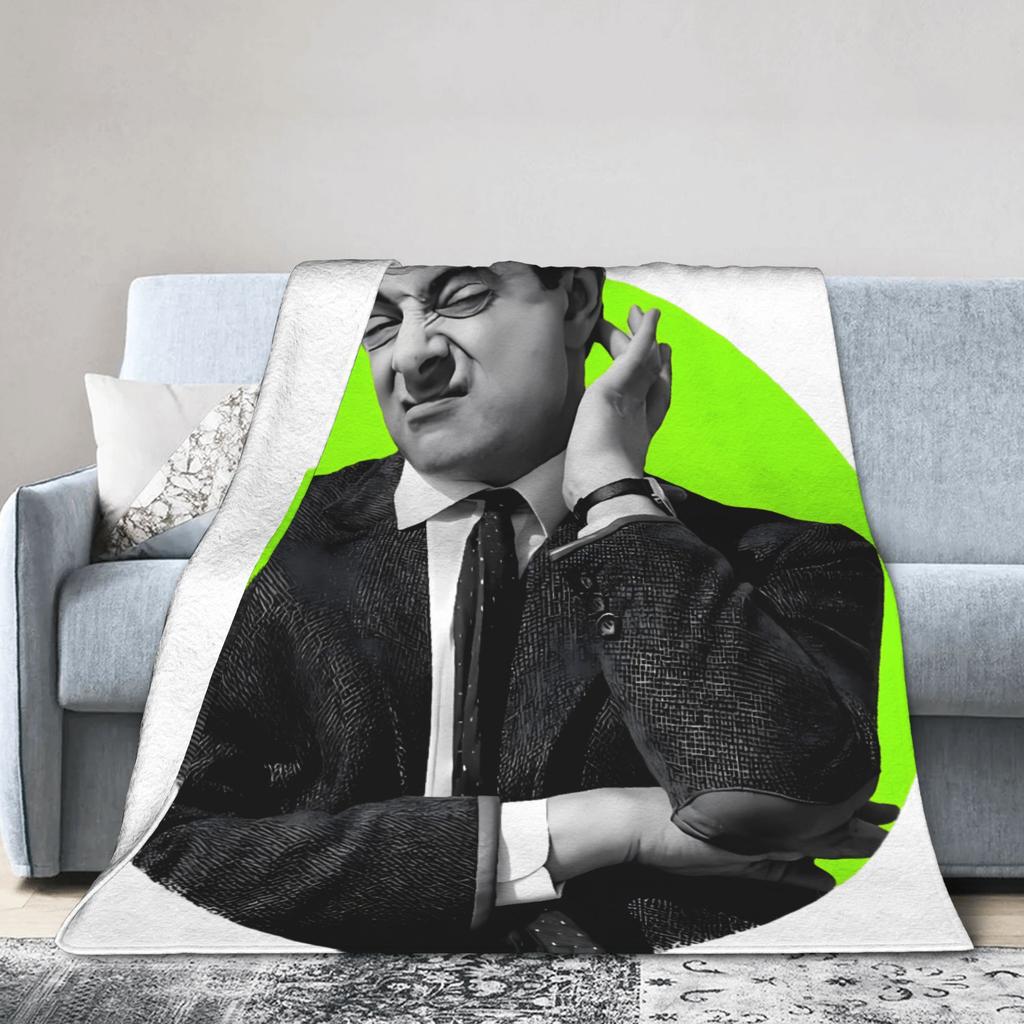 Mr Beans  Flannel Blankets Winter  Soft Durable Bedding Throws for Kids Adult Couch Bed Novelty Bedspread Sofa Bed Cover