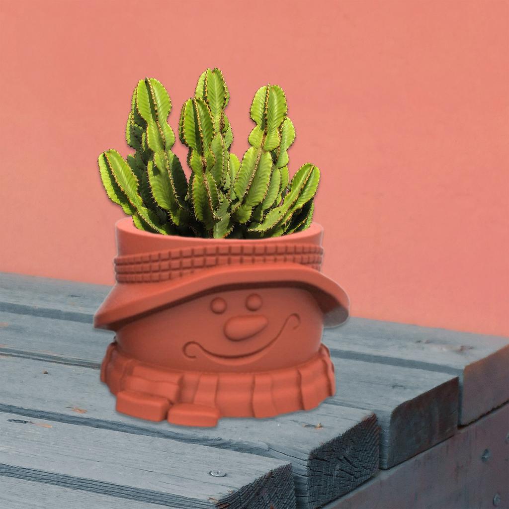 Snowman Doll Pen Holder Pot Silicone Molds Table Ornament Mould Plaster Making Tool Succulent Planter Mold Easy to Clean