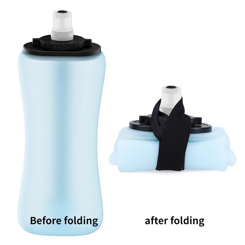 1PC Handheld Running Water Bottle Silicone Sports Outdoor Products Foldable Sports Kettle Cycling Kettle Sports Equipment