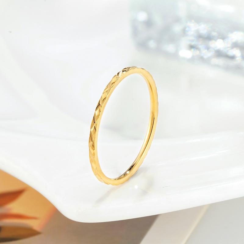 Rhombus Smooth Titanium Steel Ring Japanese and Korean Personality Ring Ins Women's Ring Stainless Steel