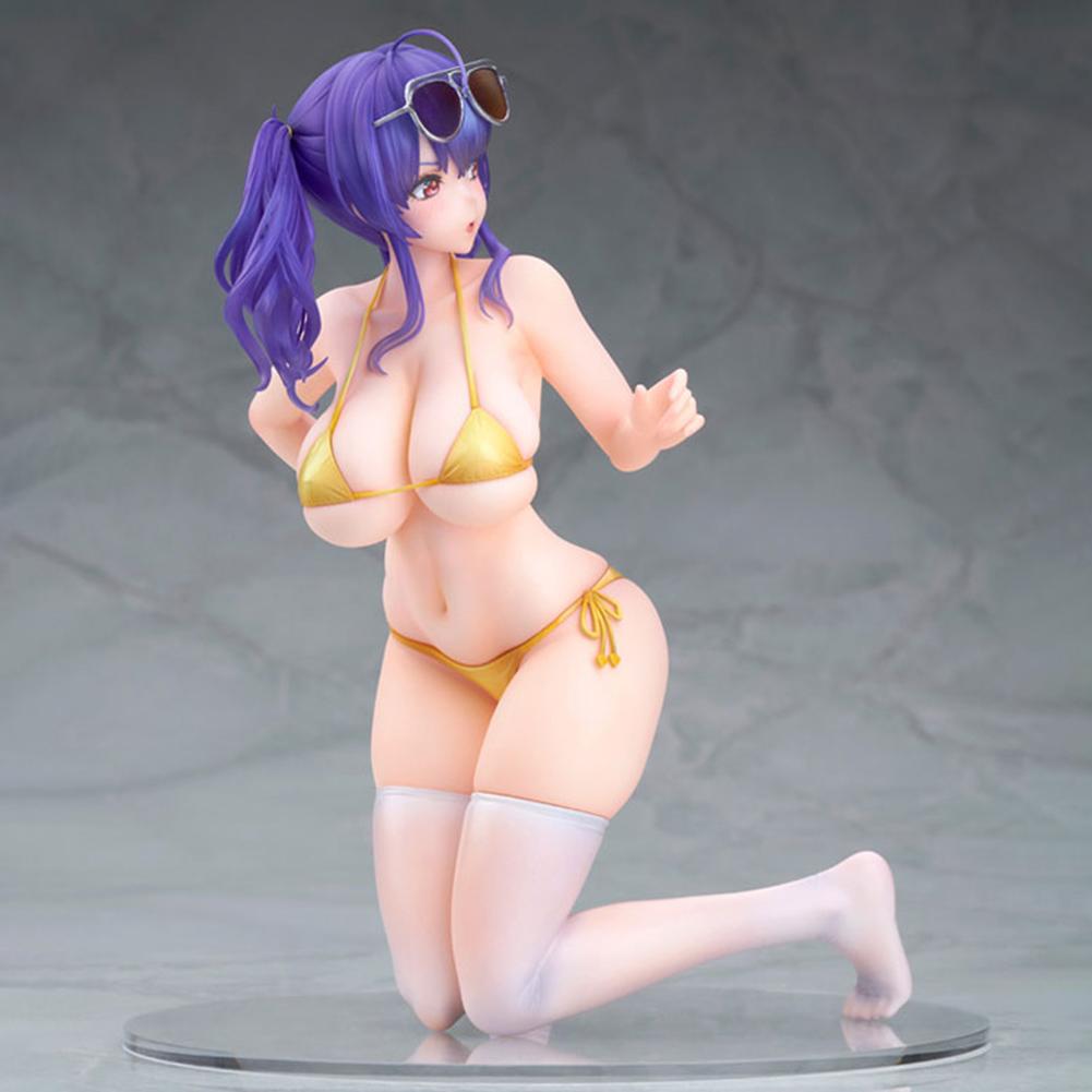Anime Pola Figure Kneeling Action Figure Double Ponytail Swimsuit Beauty Girl Model PVC Collection Figure Gifts Adult Toys 16cm