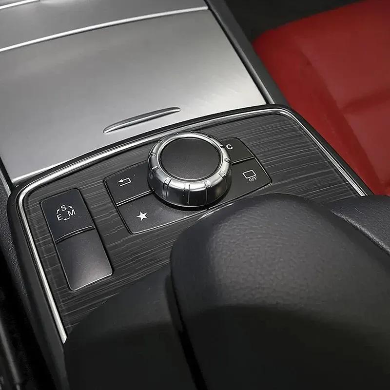Car Console Gear Multimedia Button Panel Cover Trim Sticker For Mercedes Benz E Class Coupe W207 2014-2016 Interior Accessories