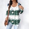 Women's Fashionable Casual Long Sleeved Loose Oversized Printed Top