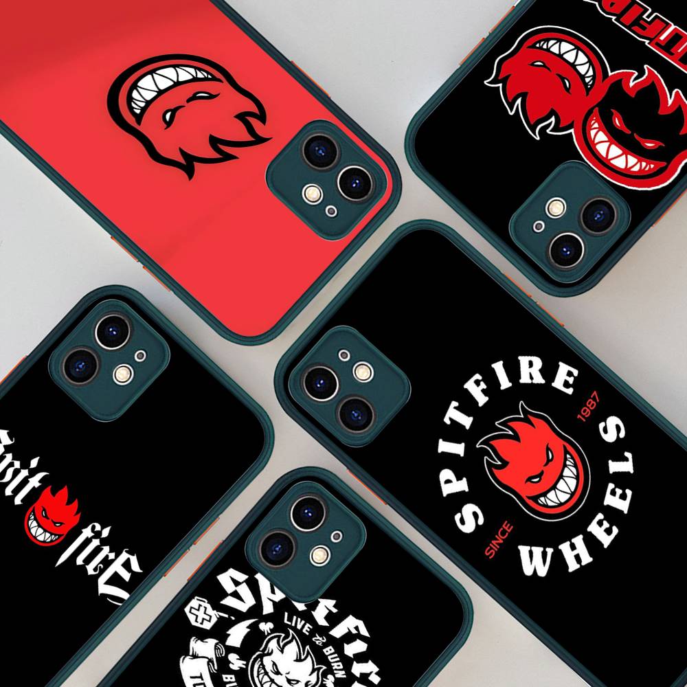 S-Spit F-Fires Logo  For iPhone Air 16 15 14 Plus 13 12 11 Pro Max Matte Cover Jelly Shockproof Phone Case