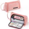 School Pen Pencil Bag Pencil Case Stationary Pen Storage Bag Multi Layer Large Capacity Cosmetic Travel Storage Bag Simple Plaid