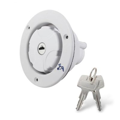 Teile Einfüllstutzen Für Wassertanks Kunststoff Schwerkraft Frischwasser Füllen Luke Einlass Camper Anhänger mit 2 Schlüssel Wohnmobile