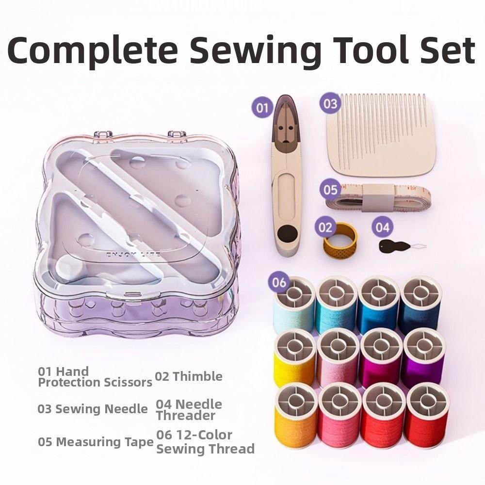 Partitioned Mini Sewing Box Set Portable Magnetic Needle Thread Box Home Sewing Box  Apparel Crafts