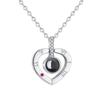 "I Love You" Projection Necklace with 100 Languages Heart Pendant Clavicle Chain