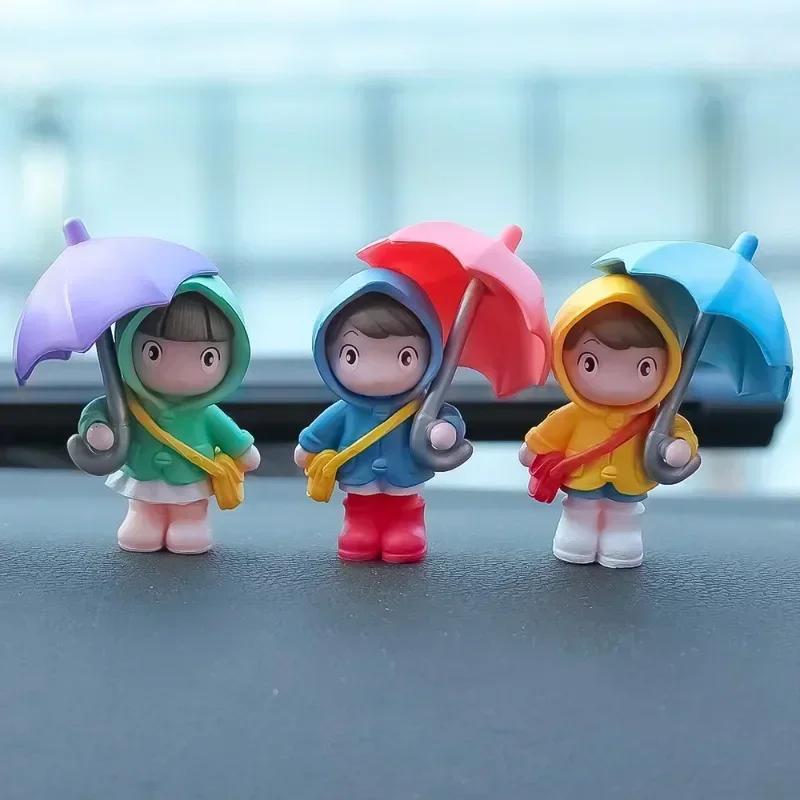 Niedliches Regenschirmpaar Auto-Innendekoration Kreative Actionfiguren Auto-Rückspiegel Armaturenbrett-Ornamente Autozubehör