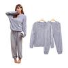 [YUESUO] Room Wear, Women's Pajamas, Fluffy, Top and Bottom Set, Winter Setup, Warm Fleece, Cute, Loungewear, Long Pants, Tops, 2 Piece Set,
