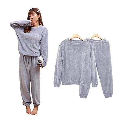 [YUESUO] Room Wear, Women's Pajamas, Fluffy, Top and Bottom Set, Winter Setup, Warm Fleece, Cute, Loungewear, Long Pants, Tops, 2 Piece Set,