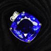 CERTIFIED 88 Ct Square Cushion 925 Sterling Silver Blue Tanzanite Stone Pendant MY-PD-144-NS