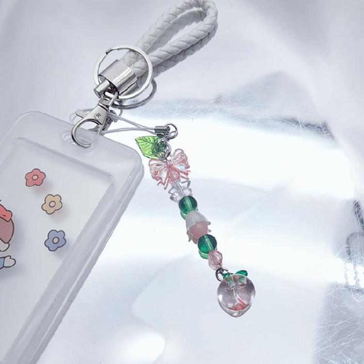 Flower Phone Accessory Peach Phone Lanyard Star Bag Pendant Beads Pendant Suitable for Parties and Casual Outfits