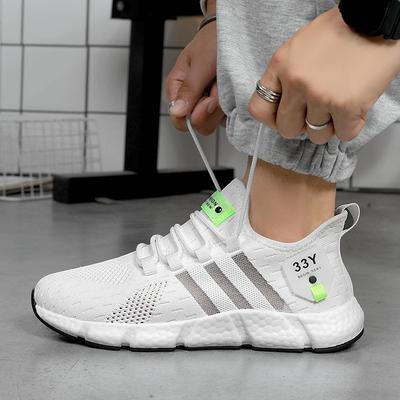 Large Size High Elastic Breathable Running Shoes Men's Popcorn Sole Couple Sports and Leisure Shoes Trendy Shoes Jinjiang Cold Sticky Shoes