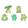 Broche de Liga de Rã Fofa Engraçada Dedo Médio Vertical Criativo Desenho Animado Animal Insígnia Personalidade Acessórios de Vestuário Versátil