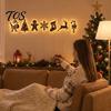 Ambient Night Light for Bedroom 7Pcs LED Reindeer Wall Decorations Christmas, Wooden Glowing Deer/Santa Claus/Xmas Festive Holiday Ornaments