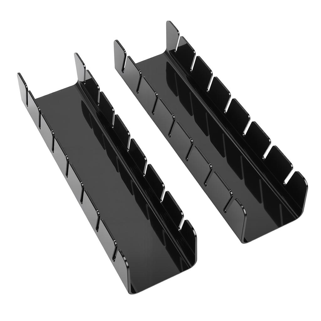 2Pcs Baseball Plastic Hat Display Storage Stand Rack Holder Rectangle Black