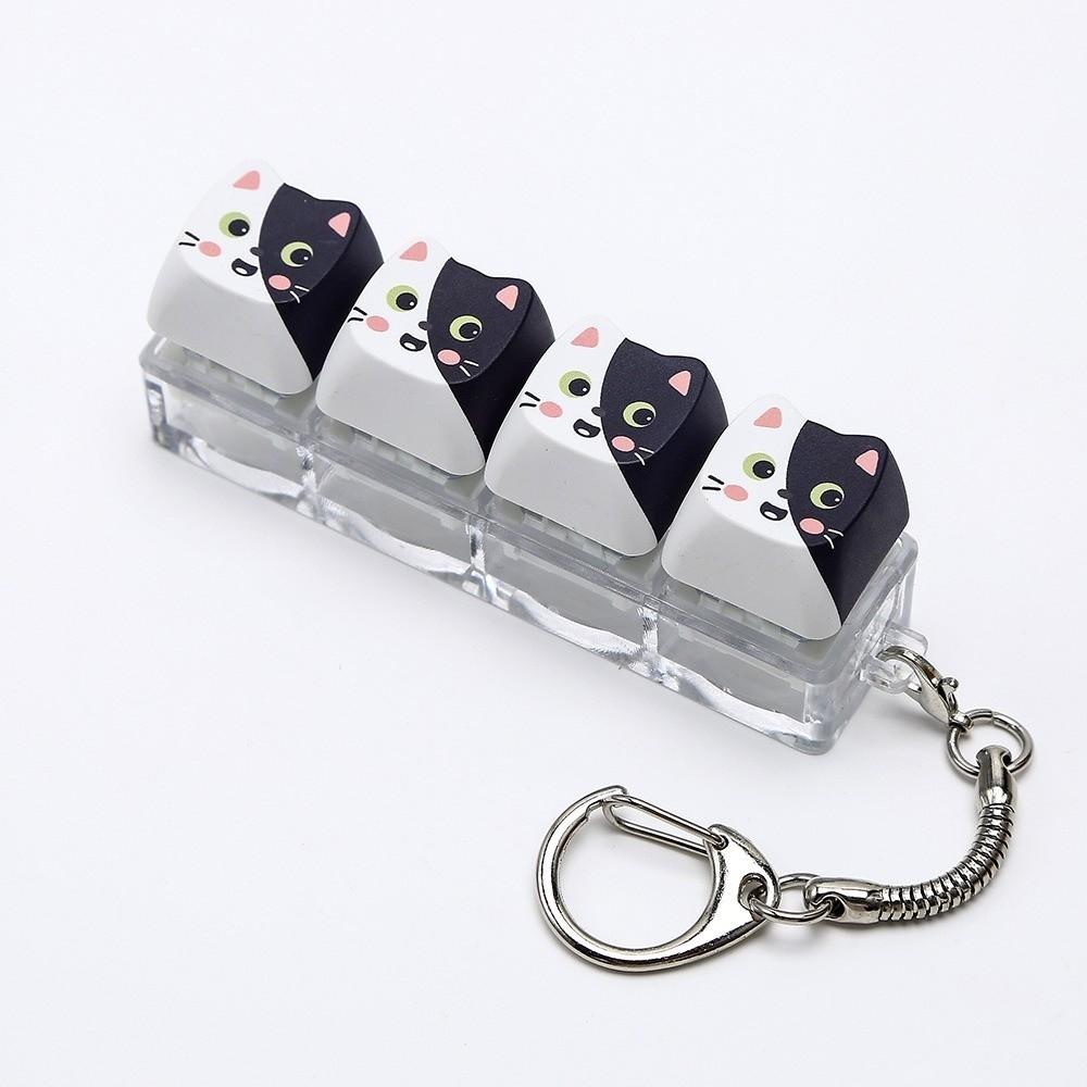 Mini Size Animals Printed Keycap Keychain Detachable Stress Relief Bag Pendant Friends Gift