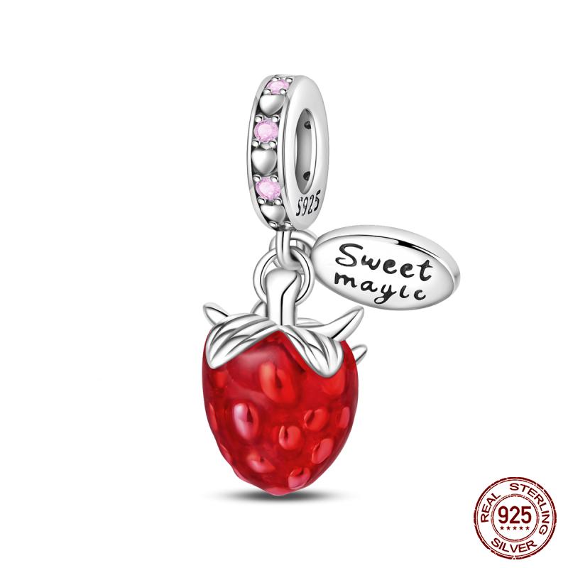 Copper Fashion Holiday Beach Watermelon Green Pear Charms Beads For 3Mm Bracelet Diy Fine Jewelry Gift Making