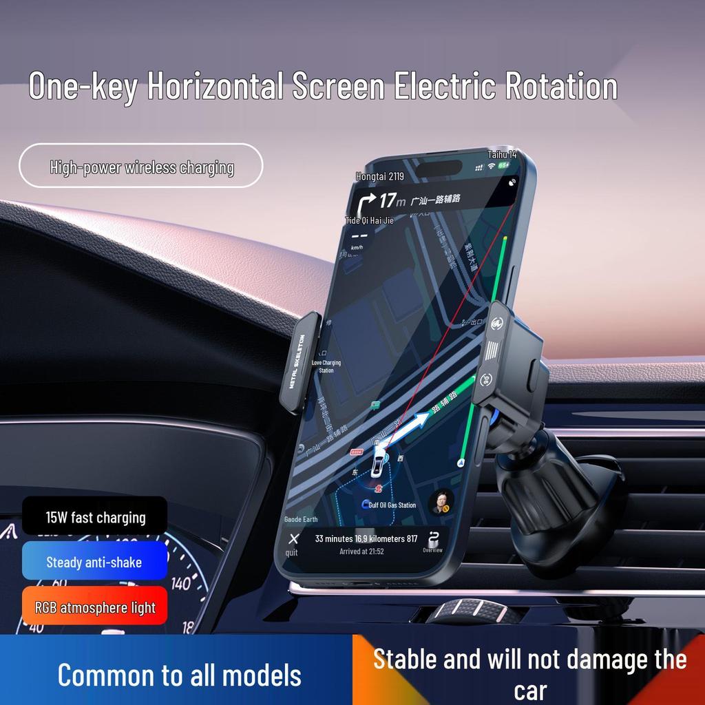 15W Fast Charge Car Phone Holder with Air Vent Mount – Safe & Efficient.