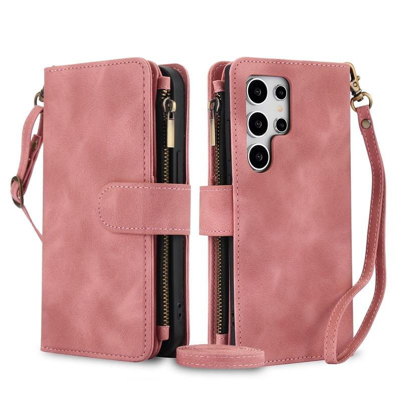 Luxury Crossbody Strap Leather Phone Case for Samsung Galaxy S26 Ultra S25 Edge S24 Plus S23 FE S22 S21 S20 Note 20 Card Wallet
