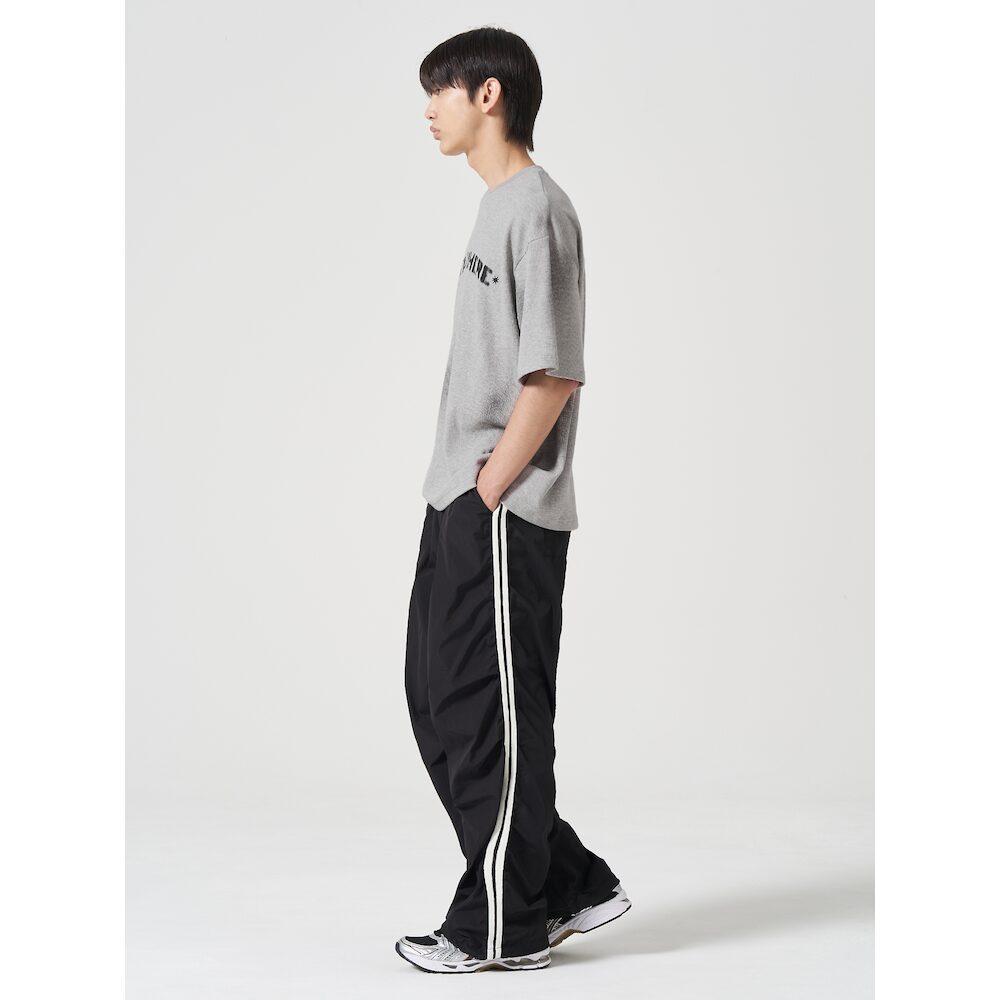 8SECONDS Light Nylon Contrast Elastic Waist Pants Black