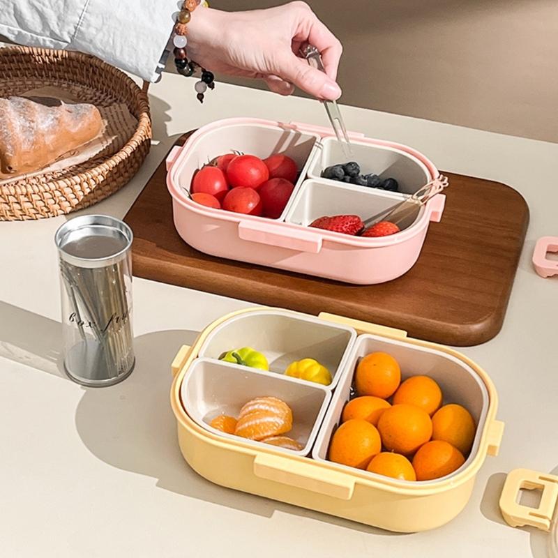 Stackable Bentos Box With Removable Inserts Multi Compartment Food Storage Container For Outdoor Activity