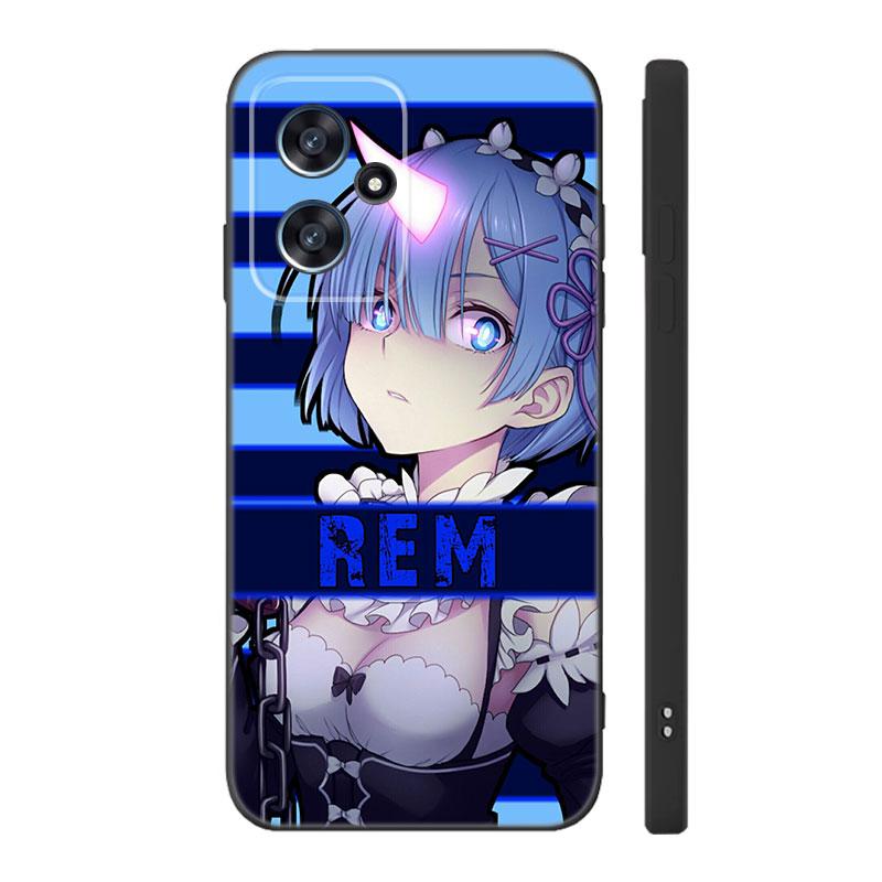 Anime Cute REM Black Silicone Phone Case For Xiaomi POCO X3 X4 NFC F3 F4 GT F5 M3 M4 M6 X5 X6 Pro 5G C55 C65 M5
