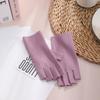 German velvet gloves women's winter half-finger gloves woolen emollient and warm thin half-finger keyboard student gloves
