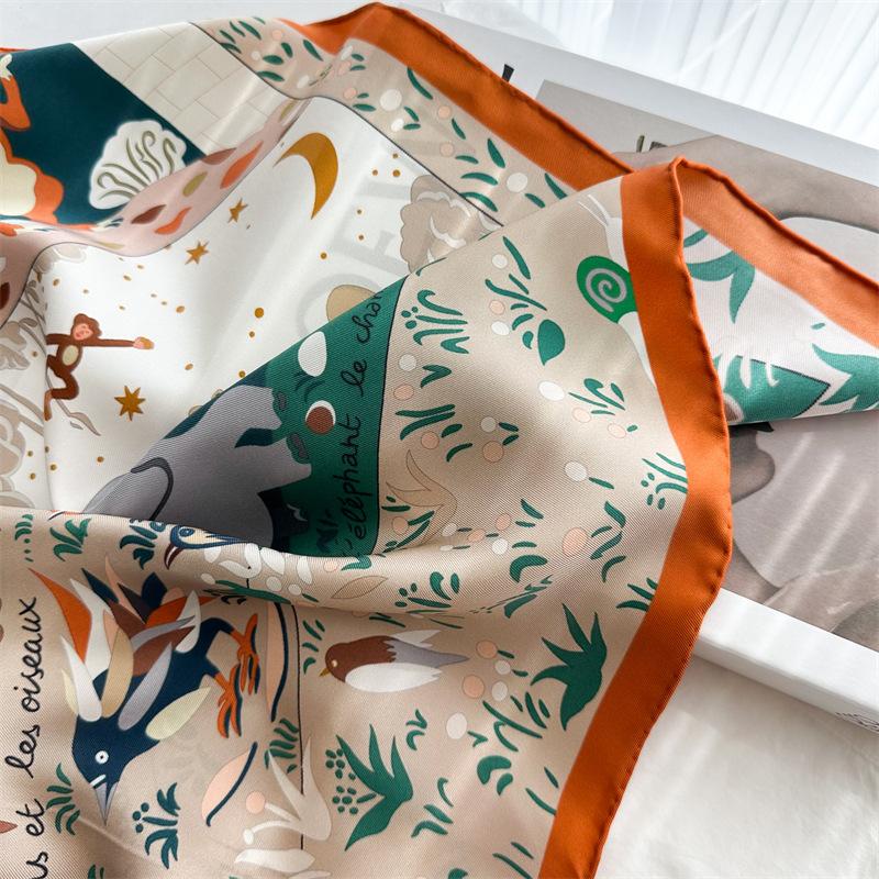 88*88cm Silk Scarf Women 100% Pure Mulberry Big Square Twill Scarf Lightweight Summer Shawl Elegant Neck Wrap Gift