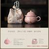 Imitation Song Ru Kiln Pink Jade Magnolia Travel Tea Set Kit Retro 1 Pot 3 Cups Tea Maker Organizer Portable Outdoor Stock Bags