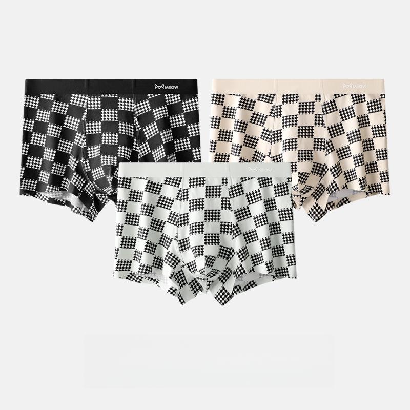 

3 шт. Мужское нижнее белье Трусы с плоскими штанинами Большого размера Дышащие и свободные Трусы с квадратными штанинами Боксеры-брифы 4XL