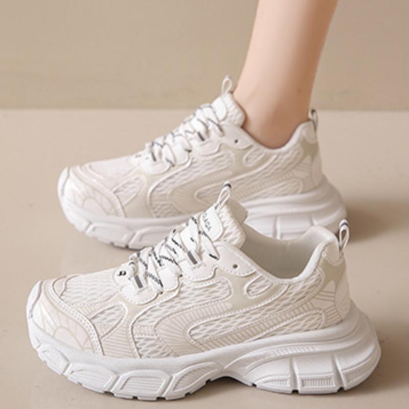 Height Increasing Chunky Sneakers Women Platform Shoes New Breathable Sports Shoes 2024 Simple Fashion Women's Casual Shoes