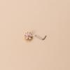 Trendy European & American Zircon Nose Stud: Floral, Heart & Geometric Shapes In Stainless Steel